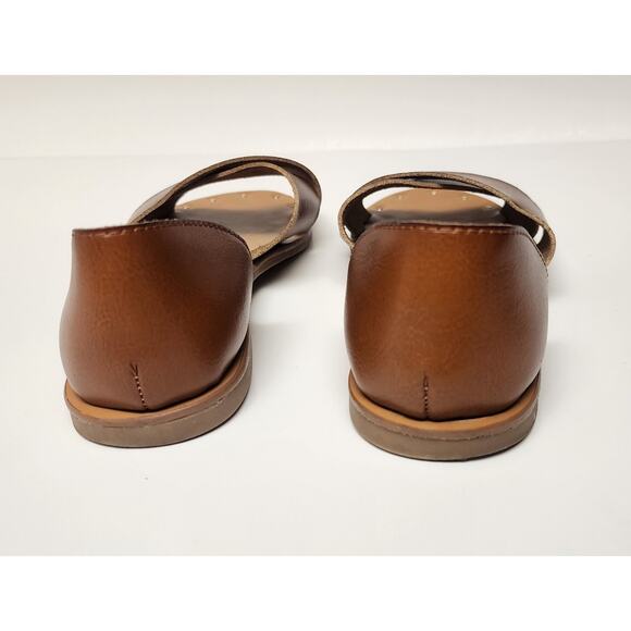 Universal Thread Target Caramel Brown Flat D'Orsay Sandals Size 8 - Picture 4 of 7